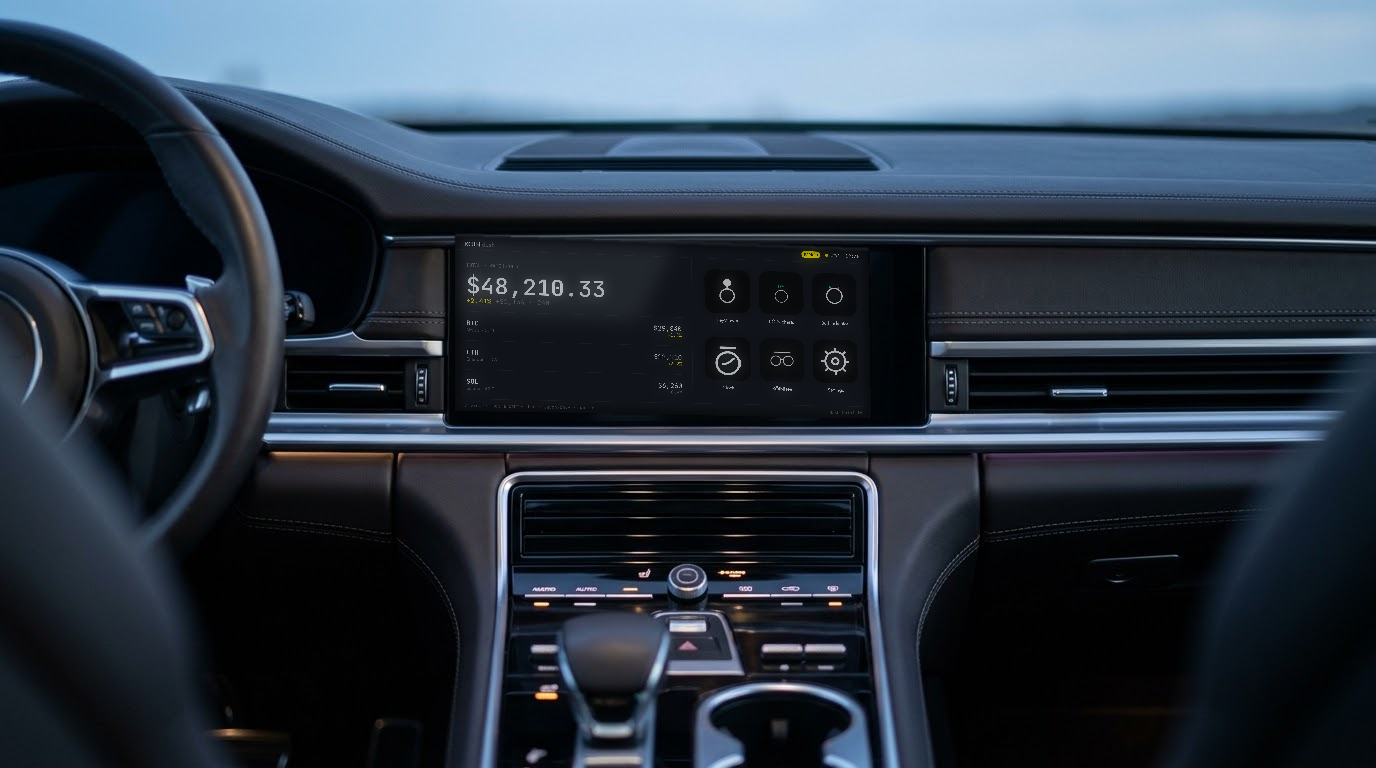 KŌINIdash on a premium car's display
